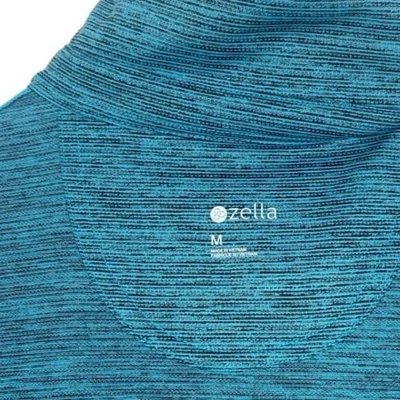 Zella mens Green Driver Performance Golf Polo Marled Teal Porcelain Melange US M - Picture 6 of 9